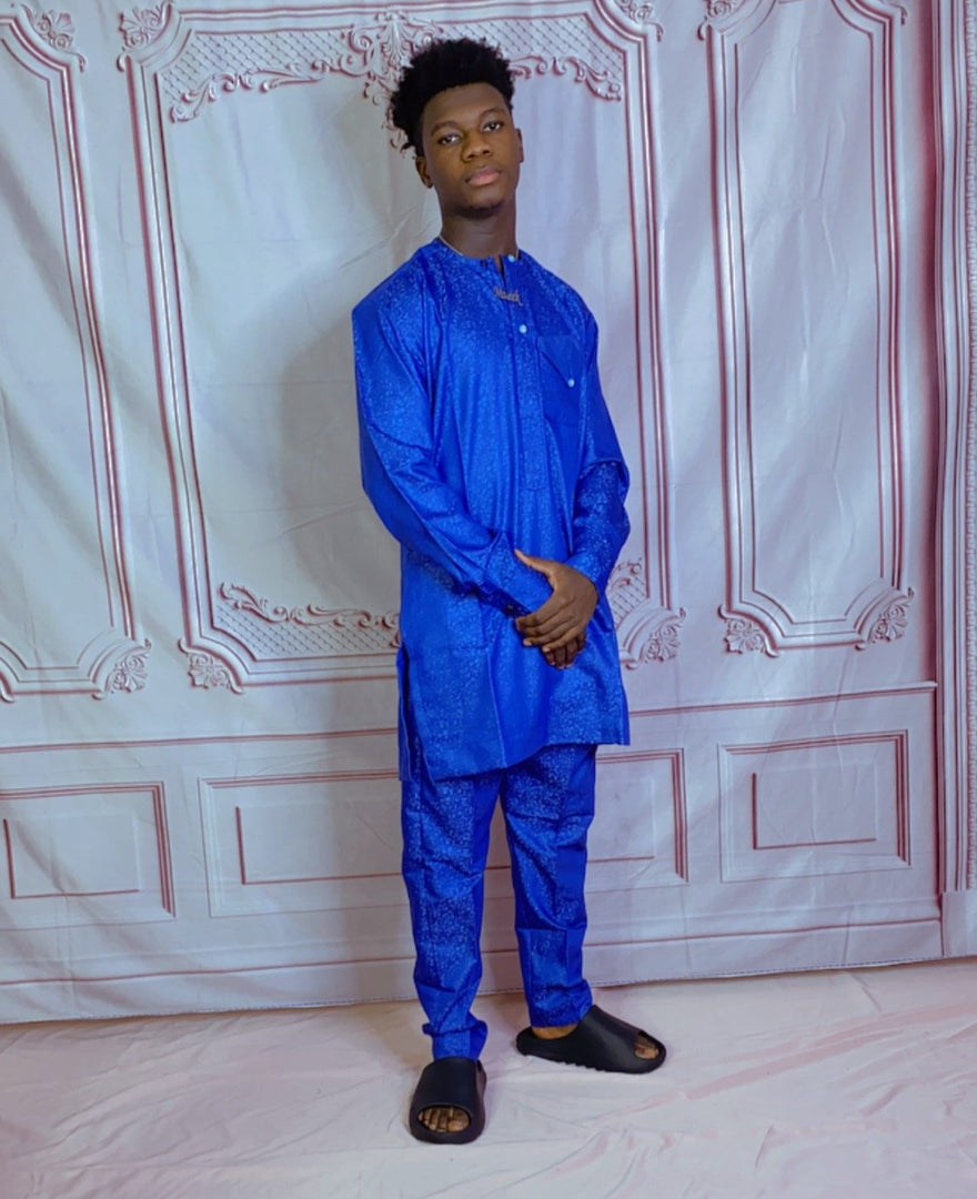 Fabbz Men Bluette African dashiki suit