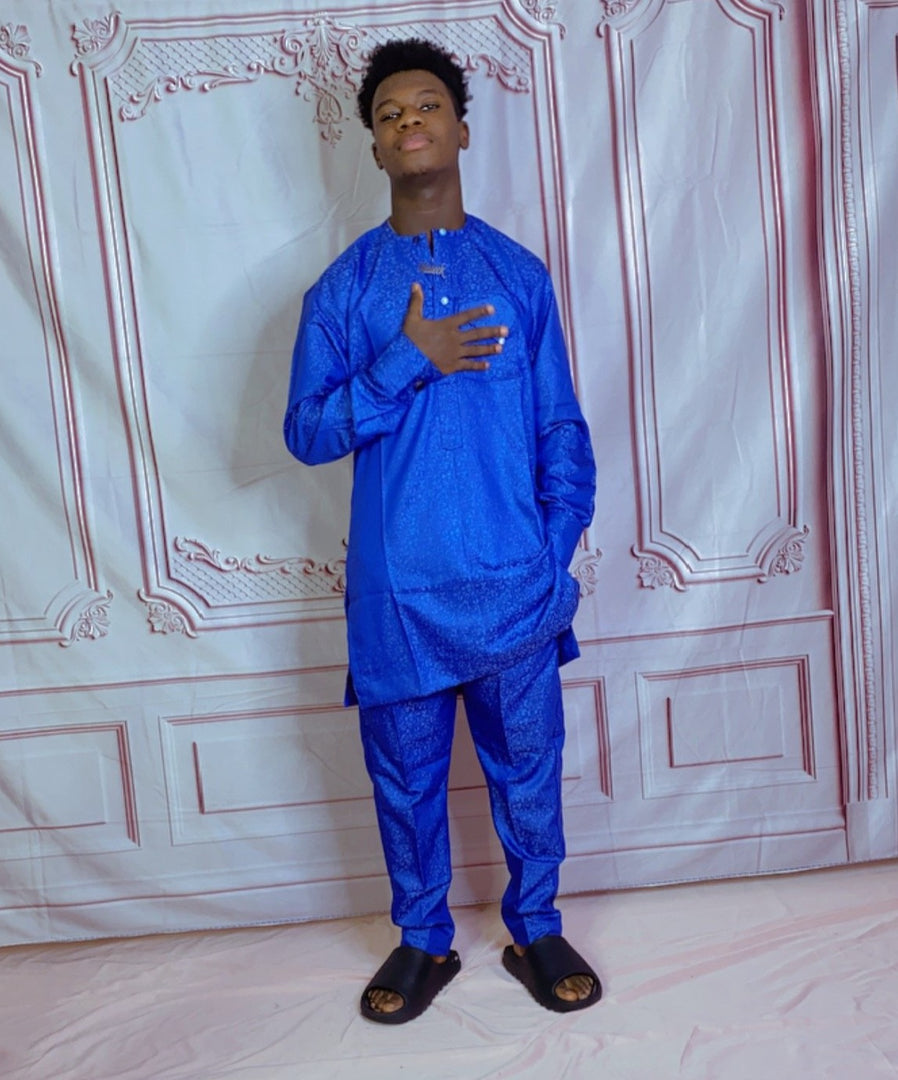 Fabbz Men Bluette African dashiki suit