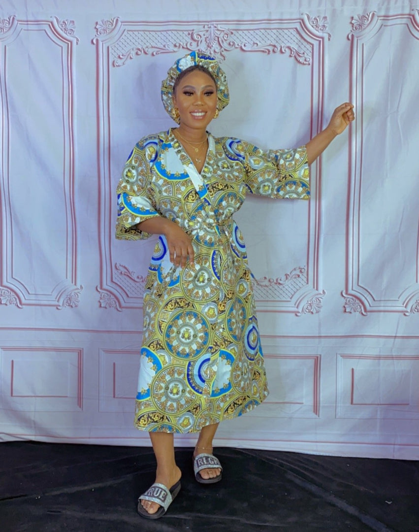 Fabbz Beautiful Akara print robe