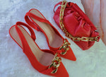 Load image into Gallery viewer, Fabbz Vibrant Red Shoe and Bag